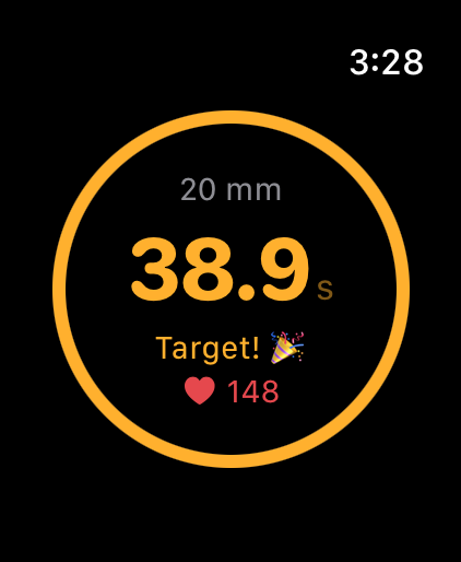 Target reached — gold ring on Apple Watch